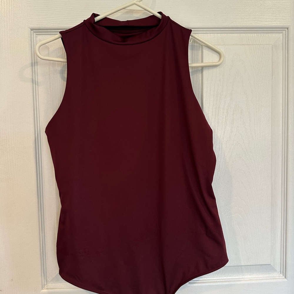 Sleeveless Burgundy Top